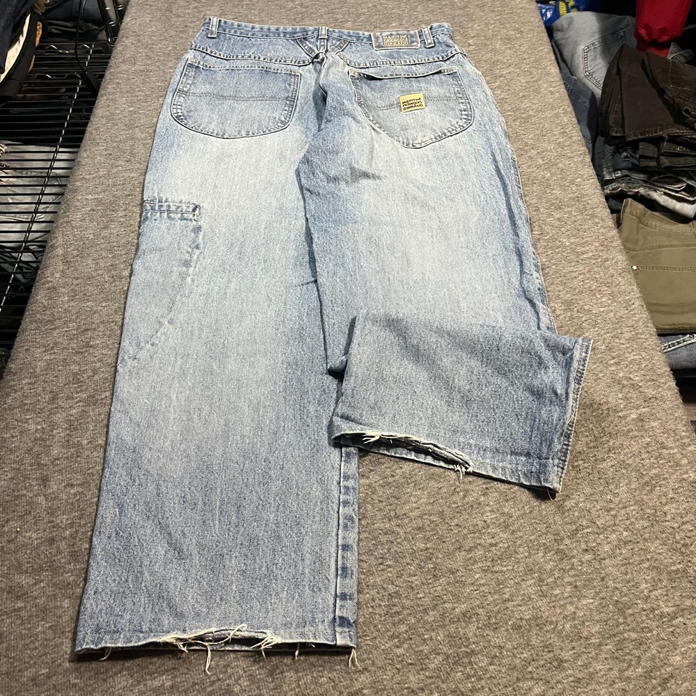 Vintage Marithe Francois Girbaud Baggy Carpenter‎ Jeans Light Wash 34x29 GM8924
